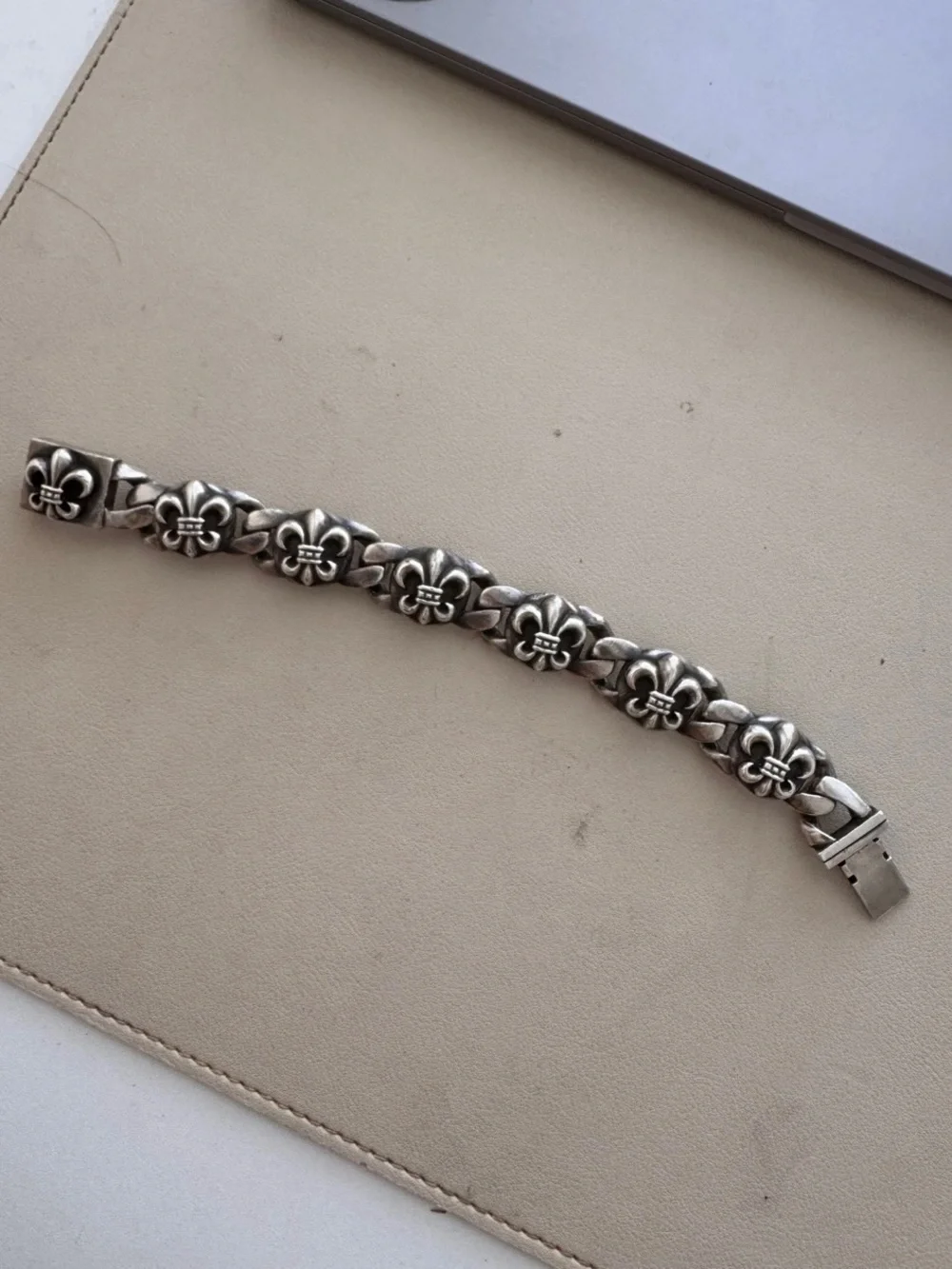 Chrome Hearts Silver Fleur de Lis Link Bracelet